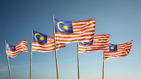Malaysian Flags Flying