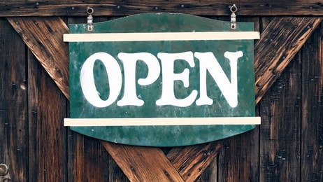 open sign