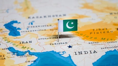 Pakistan Flag in Map