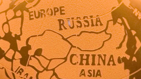 Map of Russia, China