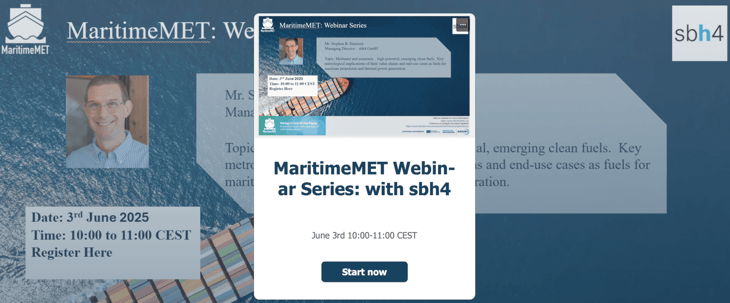 Webinar coming up on ammonia and methanol as fuels