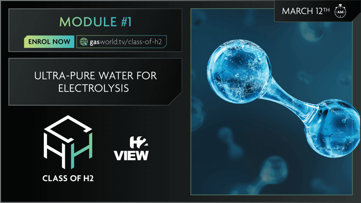 Class of H2, Module 7 – Ultra-pure water for electrolysis
