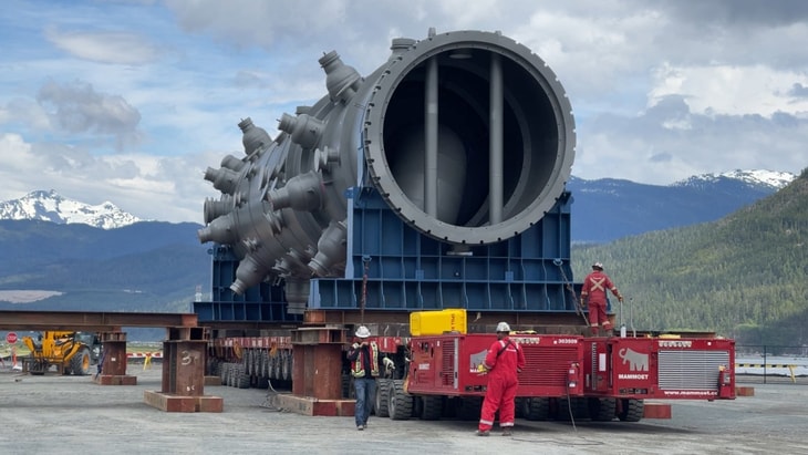 LNG Canada celebrates construction milestone; main cryogenic heat exchanger arrives at Kitimat site
