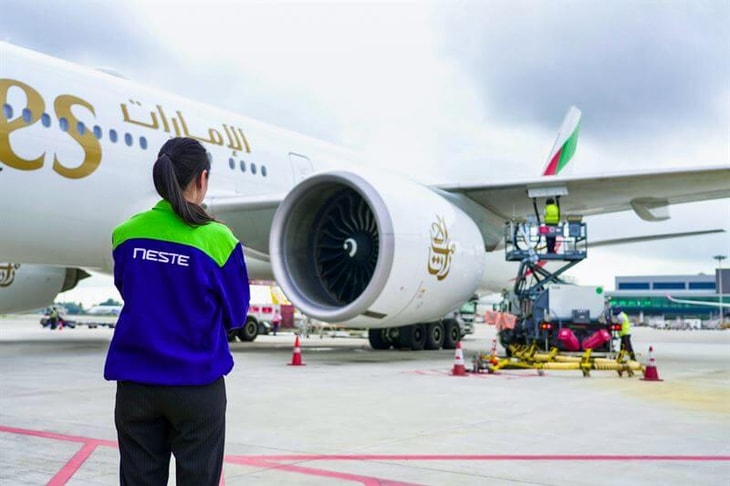 Neste supplies Emirates with SAF from Singapore