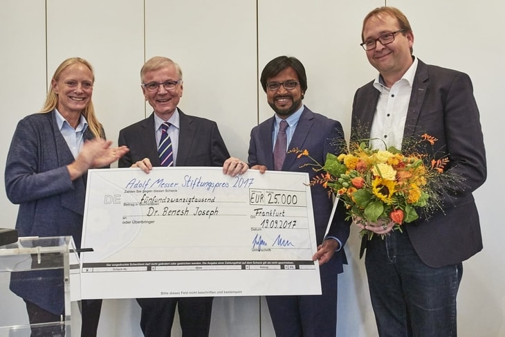 Benesh Joseph wins Adolf Messer Foundation prize for pathogenic bacteria research