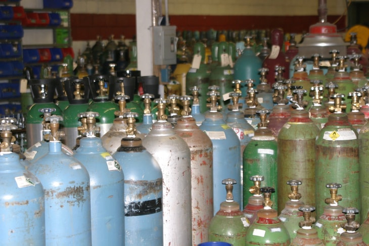 Compressed gas cylinder recycling, remediation