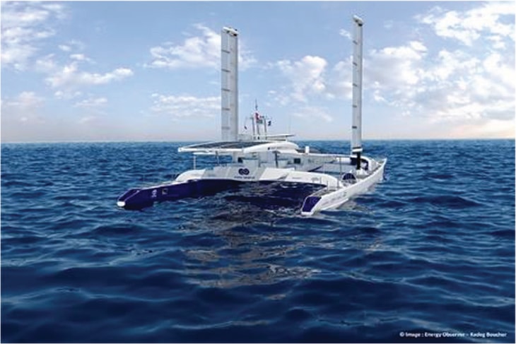 Energy Observer, the first hydrogen-powered vessel, is fitted with OceanWings® wingsails