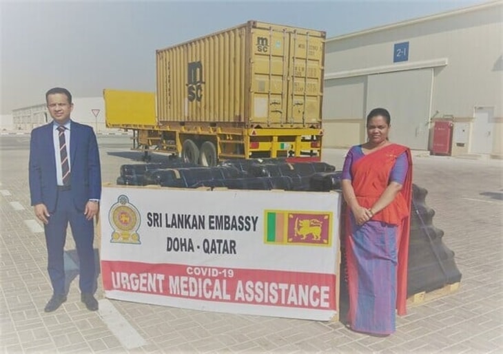 Sri Lankan Embassy in Doha donates 85 oxygen cylinders to health sector