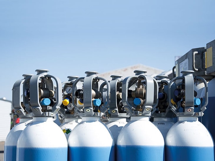 Gas cylinder return service reminder for waste sector