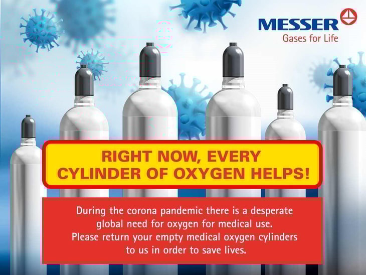 Coronavirus: Messer urges customers to return empty oxygen cylinders