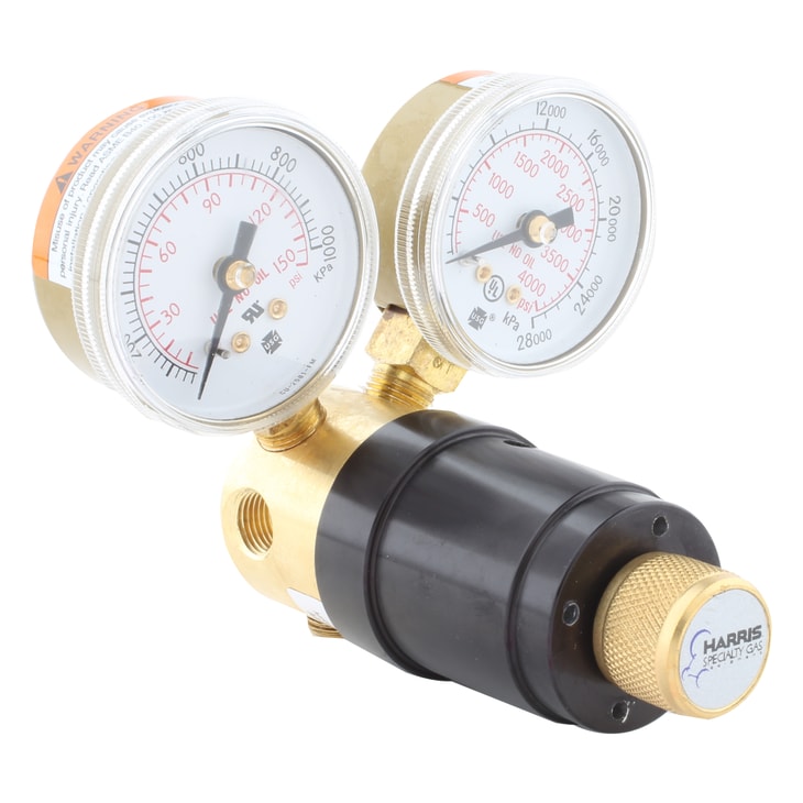 Harris offers compact single-stage regulators for specialty gases