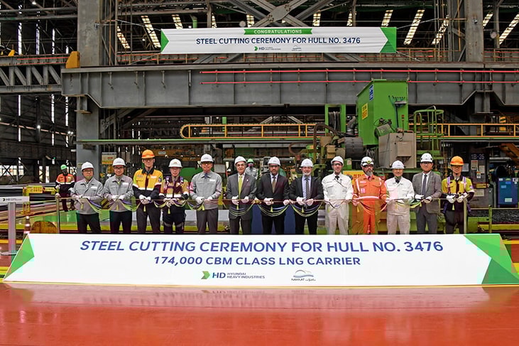 Nakilat and Hyundai cut steel on 17 LNG vessels