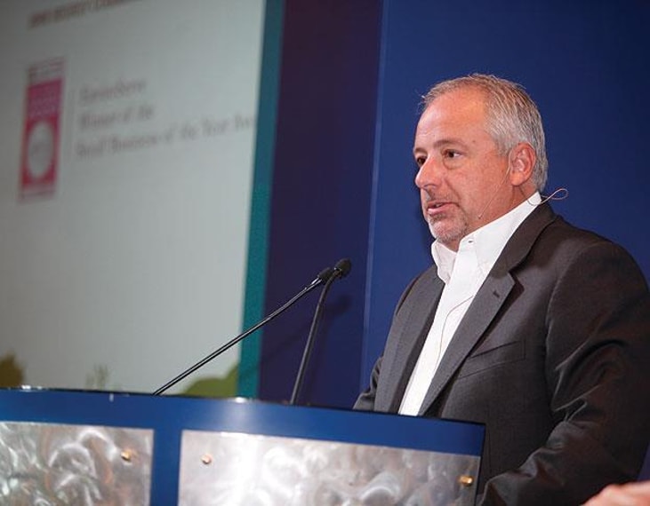 Guest speaker Stuart Fleming presents at the conference in Dubai.