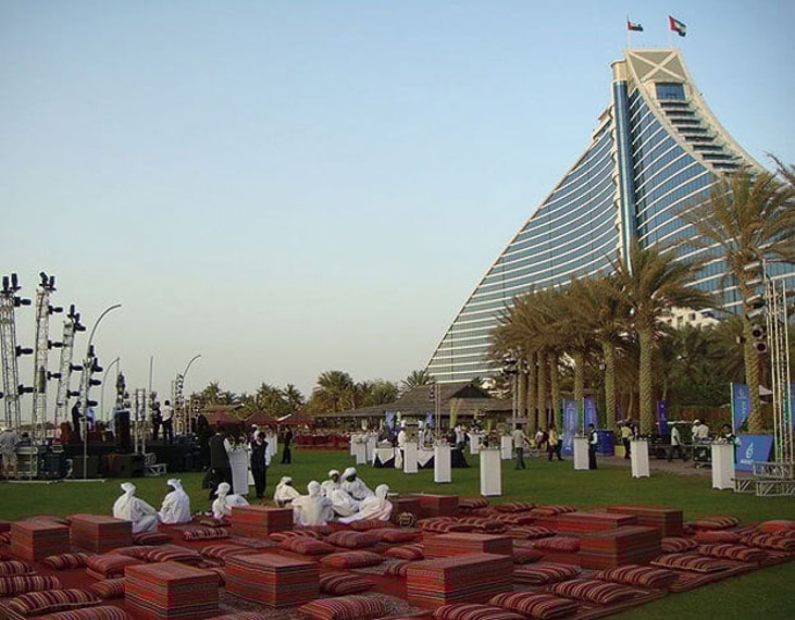 The view from the front of the Jumeirah Beach Hotel
